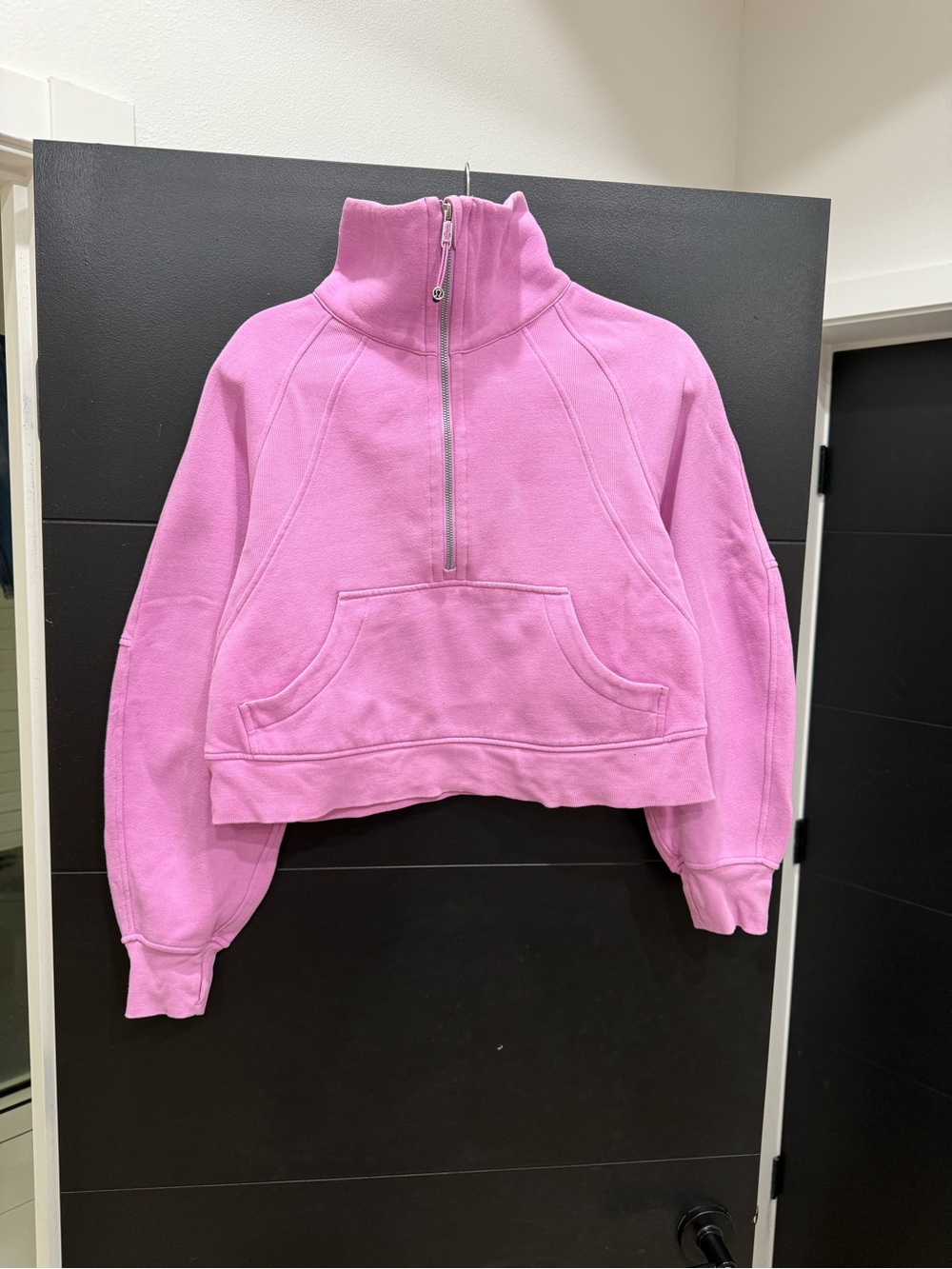 lululemon athletica Pink Half‑Zip Funnel Neck Cropped Pullover